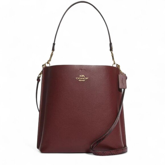 Coach Mollie Bucket Bag In IM/Wine Multi + Wallet - Picture 2 of 12